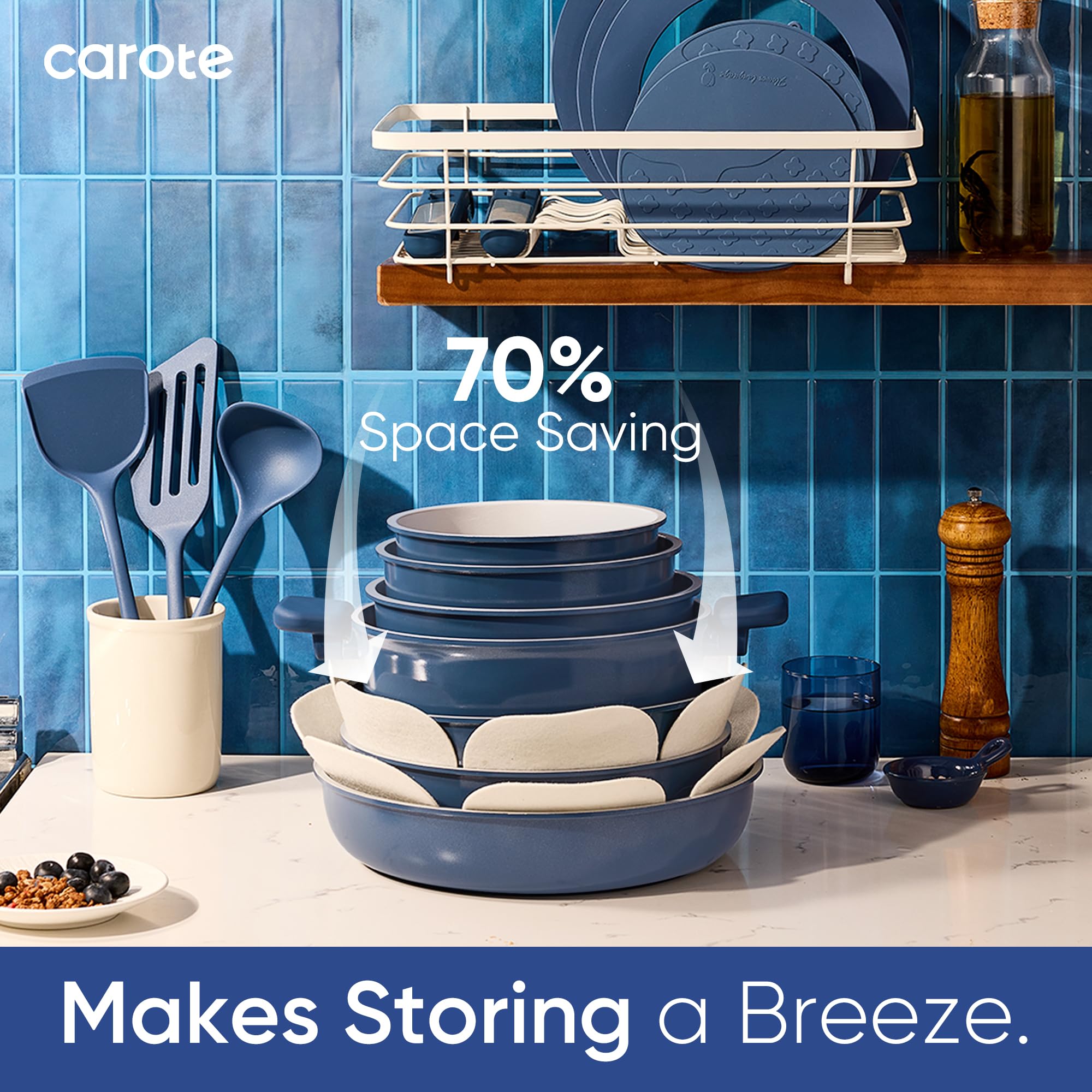 CAROTE 8, 10, 12 inch fry pans for versatile everyday frying.