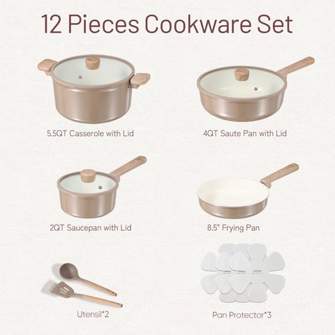 CAROTE 8.5-inch fry pan with non-stick surface for quick sautés