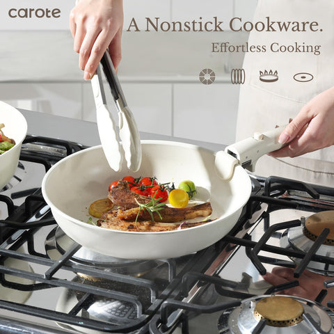 CAROTE 8in frying pan delivering quick, even browning.