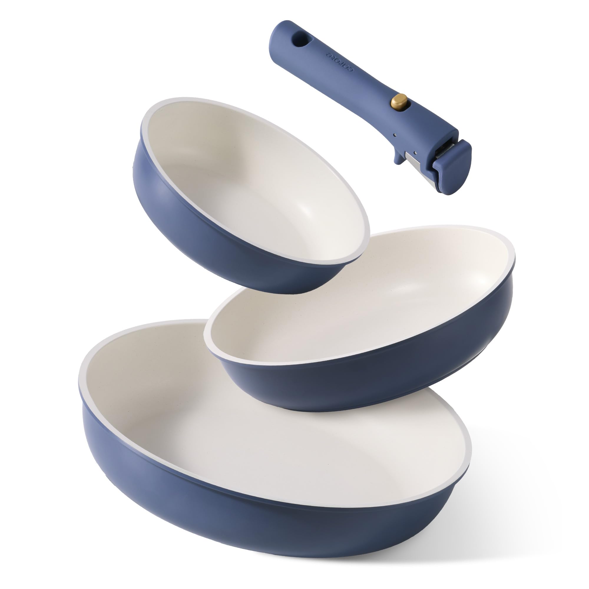 CAROTE 8-inch blue nonstick frying pan ideal for quick eggs and sautéing.