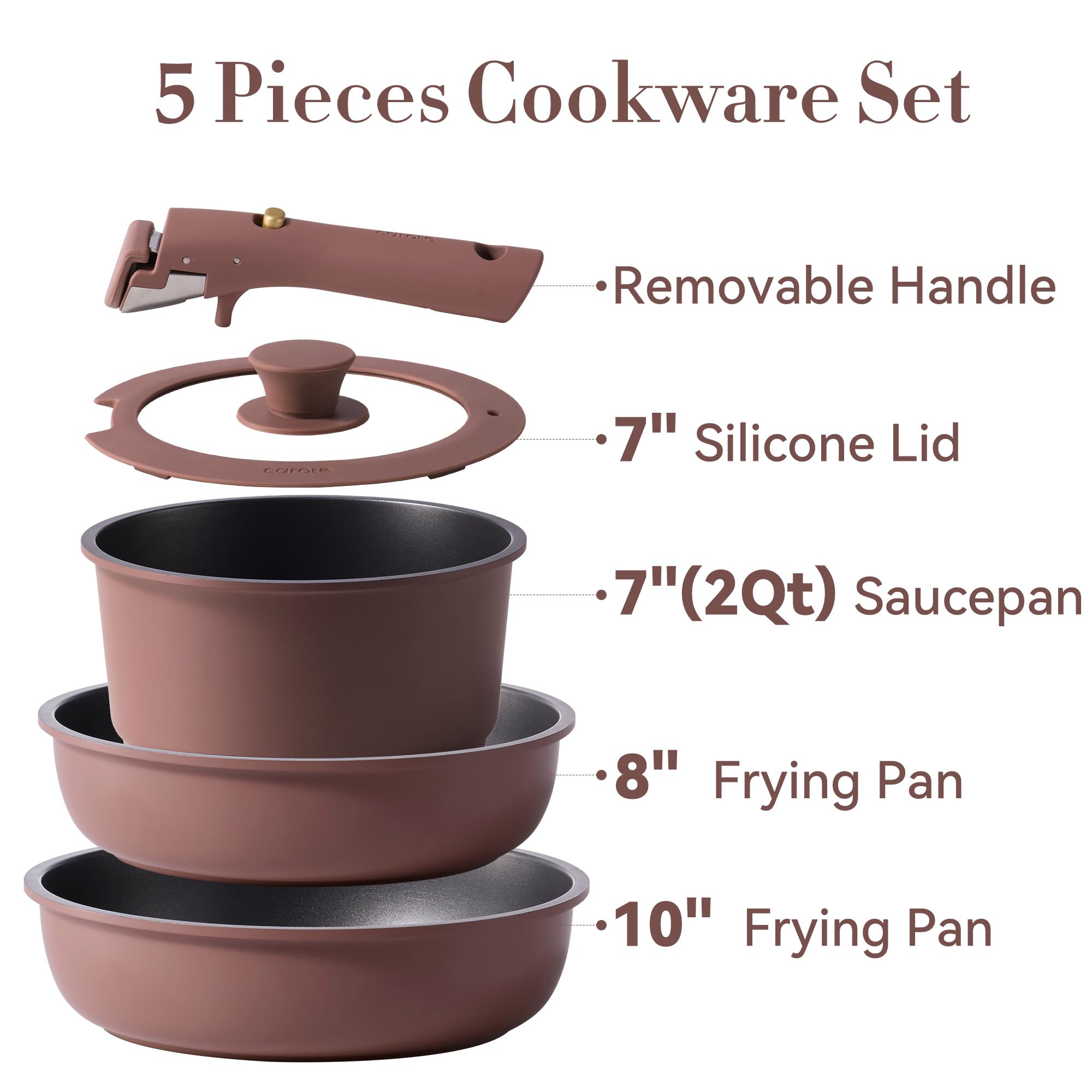 CAROTE 8-inch frying pan highlighting nonstick surface and even heat
