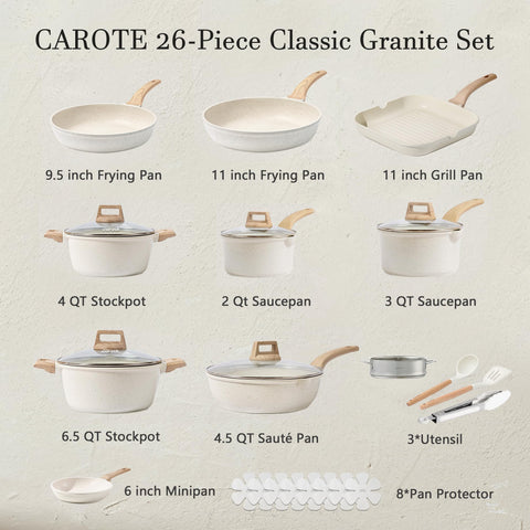 CAROTE 9-5-inch fry pan nonstick for easy release.