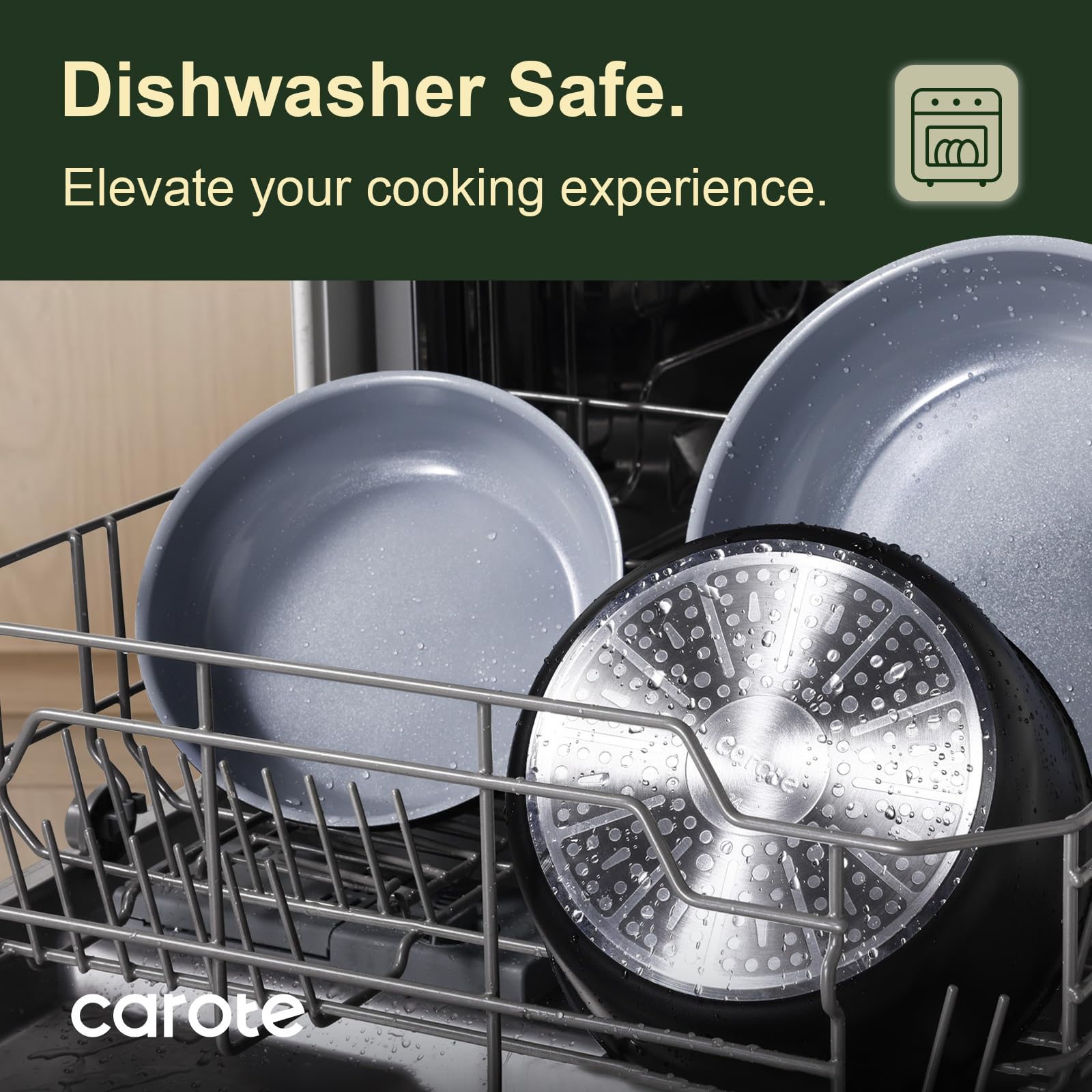 CAROTE pot protectors and utensils help organized storage