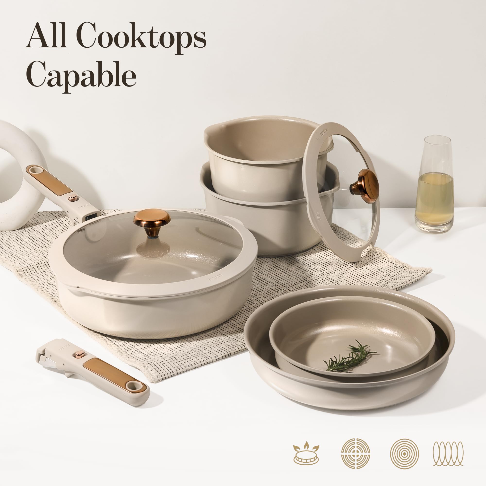 CAROTE accessory set includes spatula, spoon, protectors, and pads.