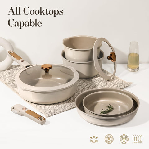 CAROTE accessory set includes spatula, spoon, protectors, and pads.