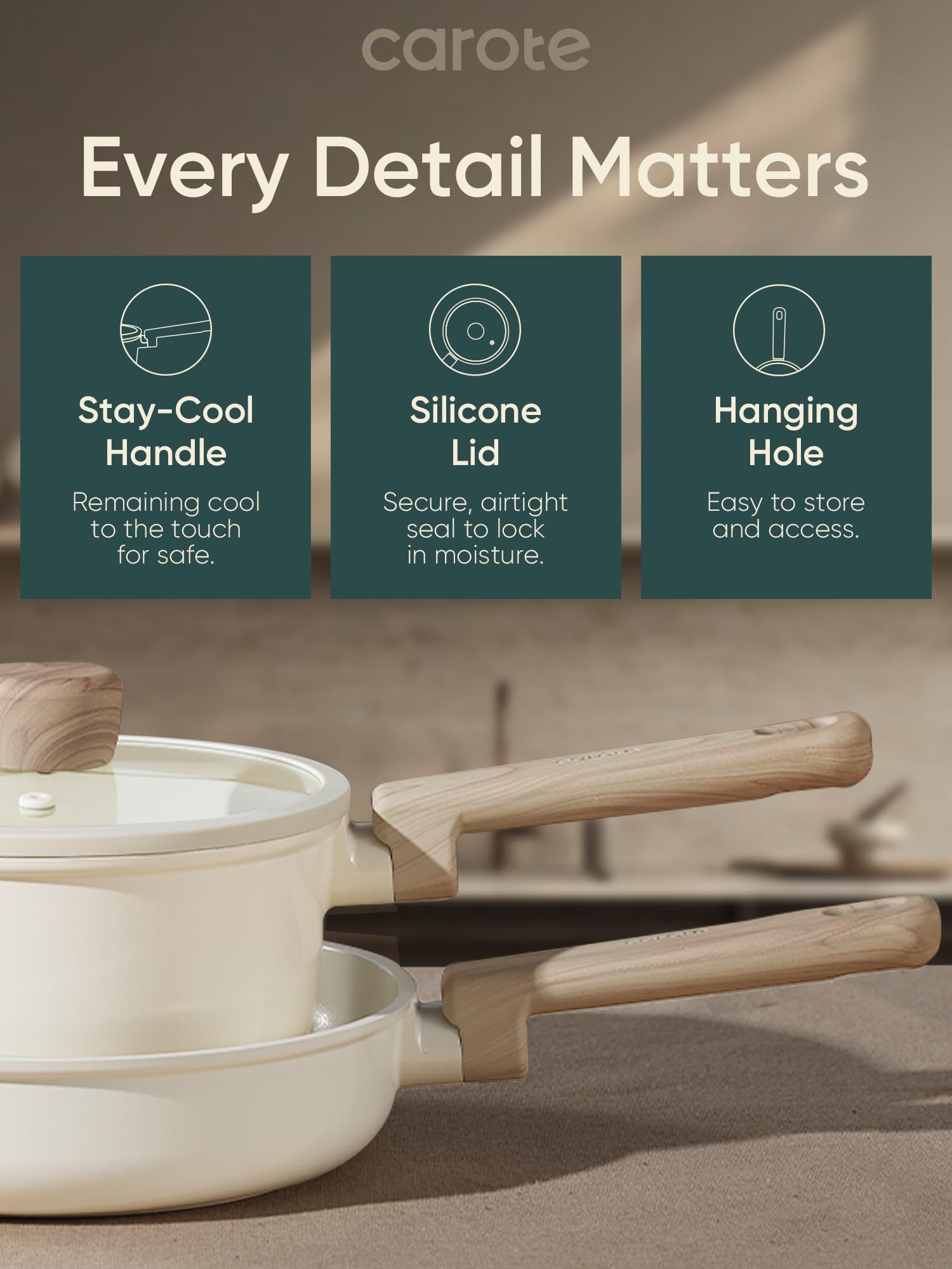 CAROTE ceramic cookware 16pcs pan protectors helping protect cookware during storage