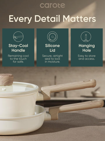 CAROTE ceramic cookware 16pcs pan protectors helping protect cookware during storage