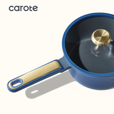 CAROTE ceramic 5-quart stockpot with lid for family-sized soups and meals.