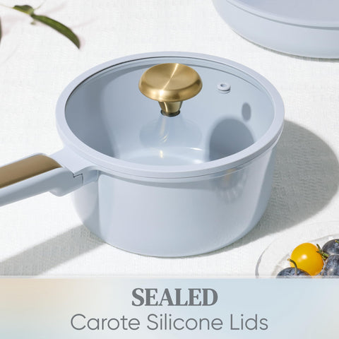 CAROTE 3-5qt sauté pan with lid designed for searing and braising