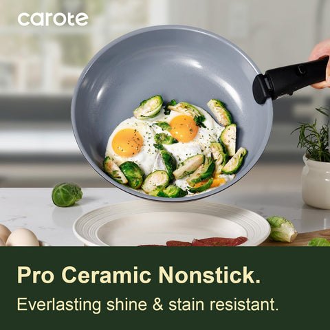 CAROTE nonstick interior makes cleanup quick and easy