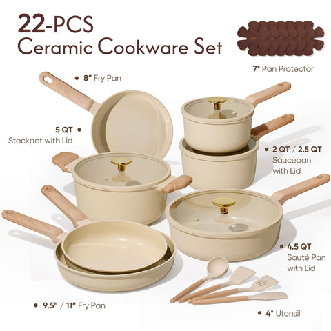 CAROTE ceramic nonstick coating closeup highlights easy release and cleanup