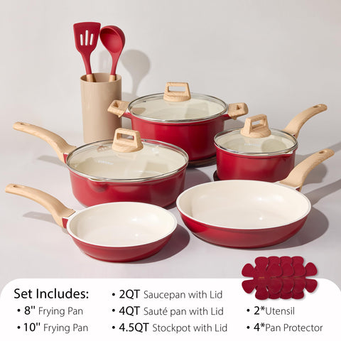 CAROTE ceramic nonstick coating enables easy release and simple cleanup.