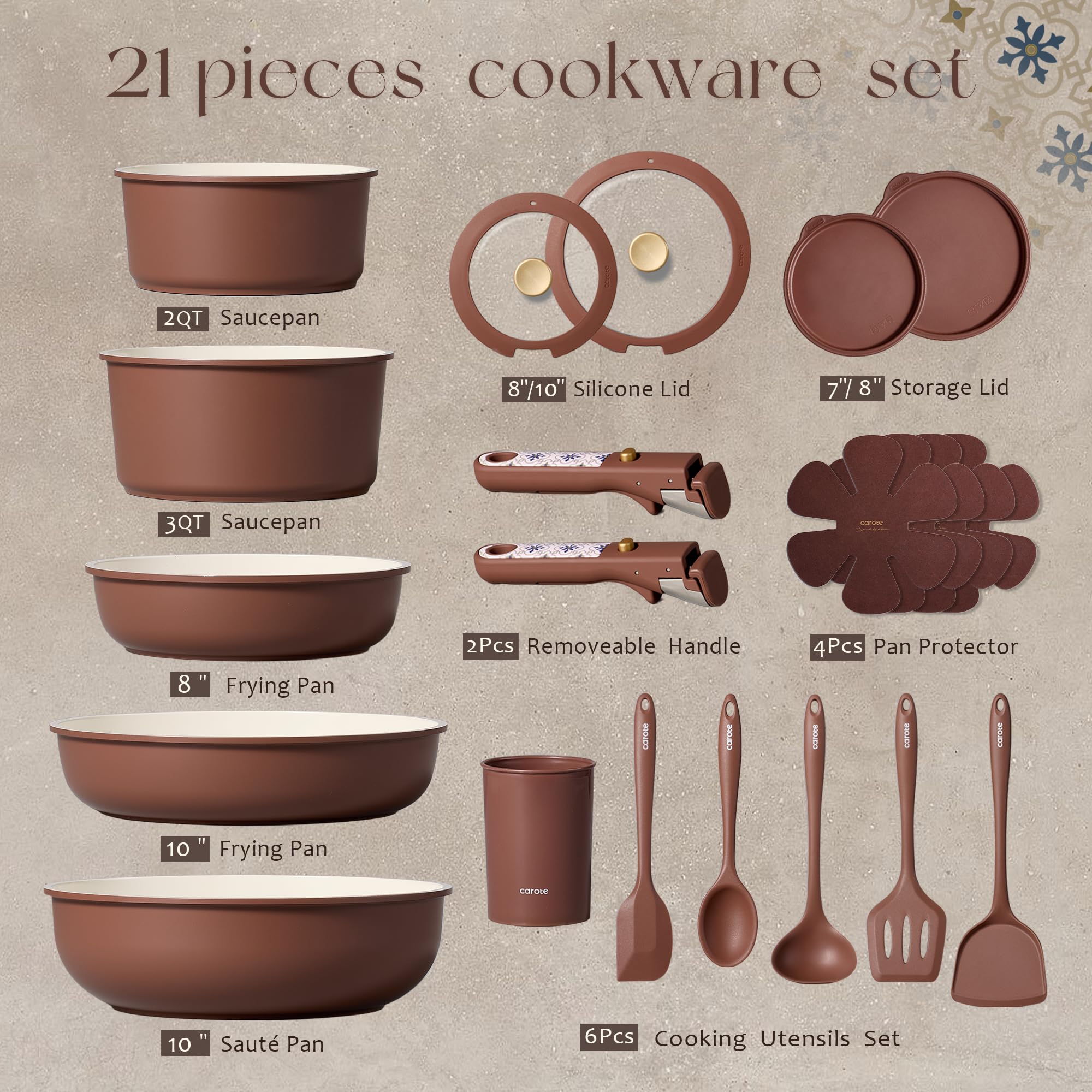 CAROTE ceramic nonstick surface close-up demonstrating smooth, easy-release coating for cooking