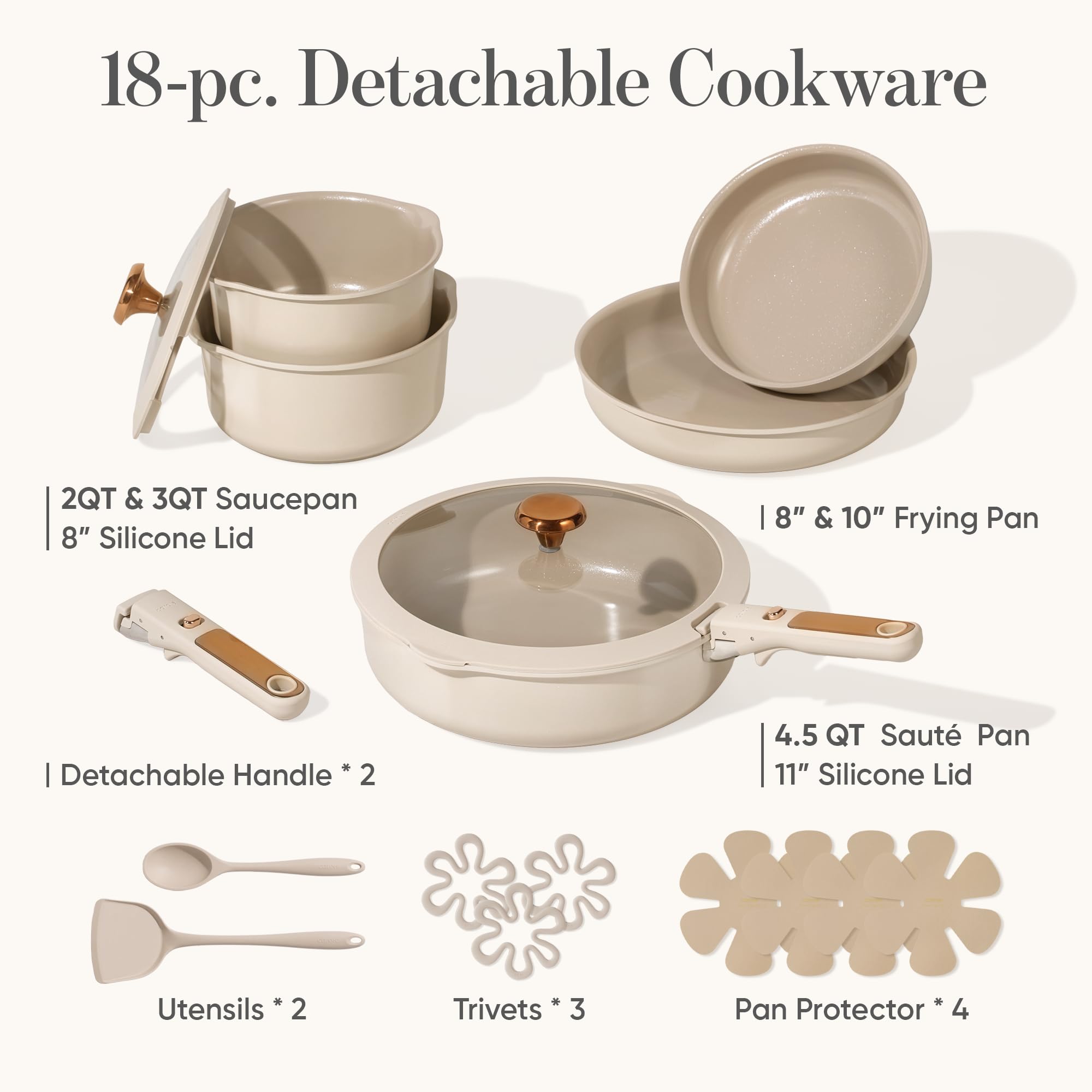 CAROTE ceramic nonstick surface for effortless cooking and cleanup.