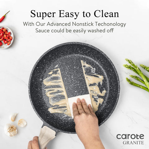 CAROTE nonstick surface ensures quick release and easy cleanup