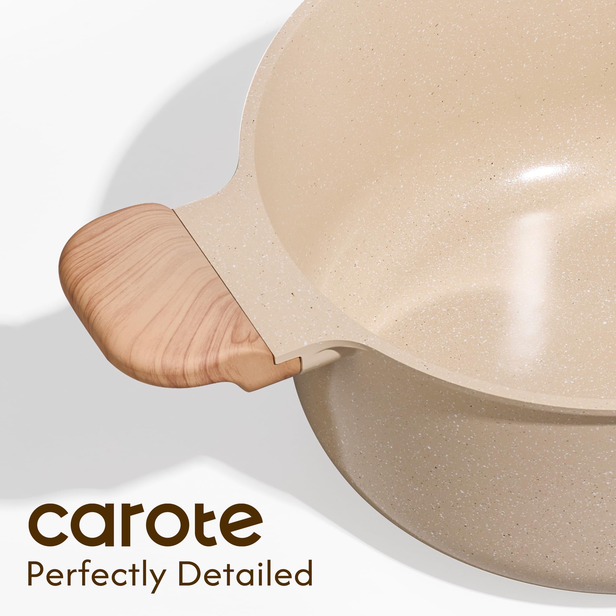 CAROTE stock pot with lid offers easy wipe cleaning and reliable service
