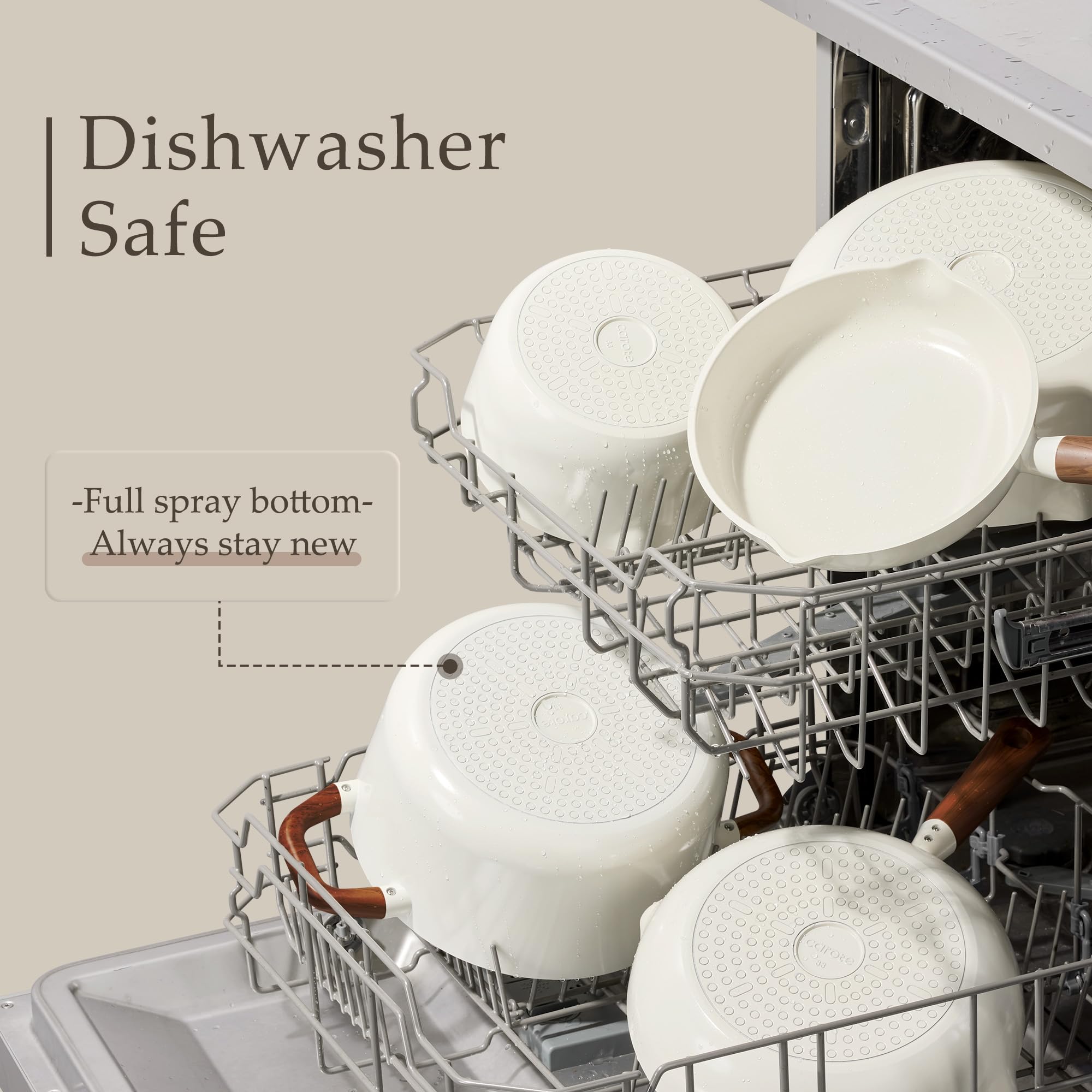 CAROTE colander lid shown for draining pasta directly from the pan.