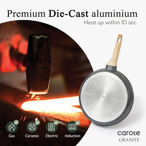 CAROTE compact 8-inch pan ideal for eggs and small portions.