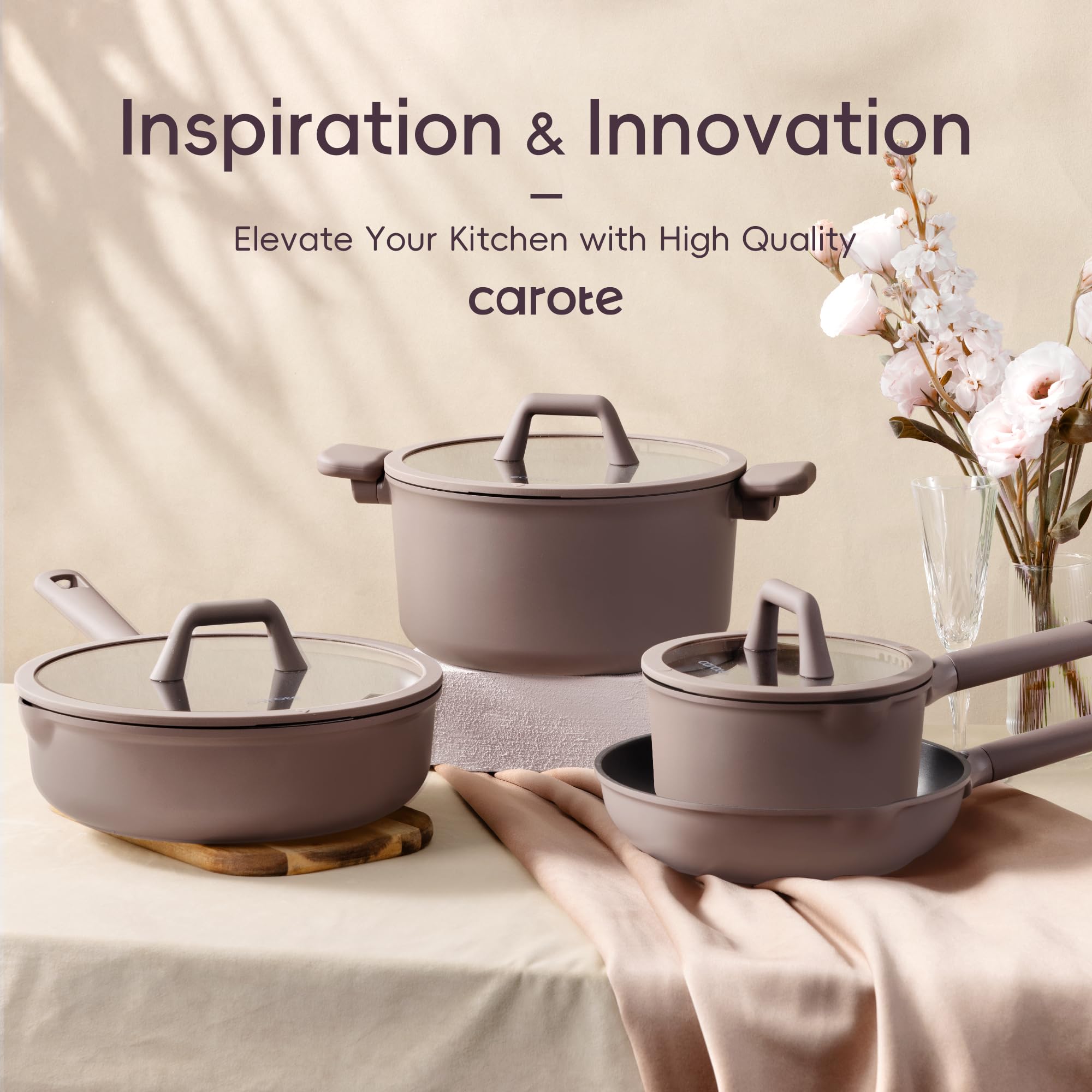 Ergonomic CAROTE pieces ready for cooking and serving