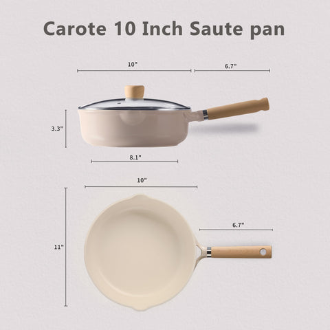 CAROTE deep frying pan with ceramic coating for smooth food release.