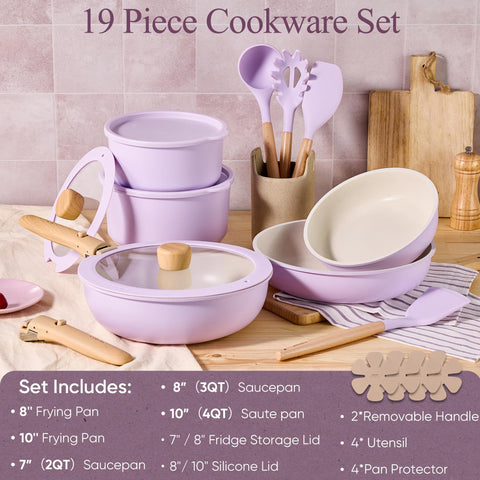 CAROTE detachable-handle pots illustrate easy transition from stove to oven.