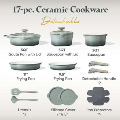 CAROTE detachable handles enable safe transfer from stove to oven