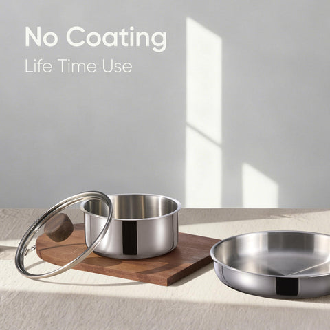 CAROTE dishwasher-safe stainless steel simplifies cleanup after cooking.