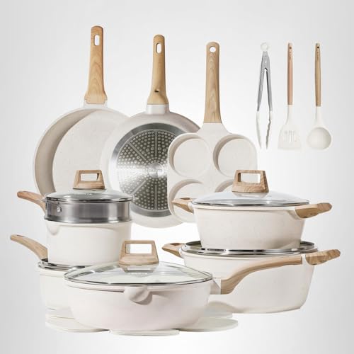 CAROTE durable cookware with pan protectors and easy storage