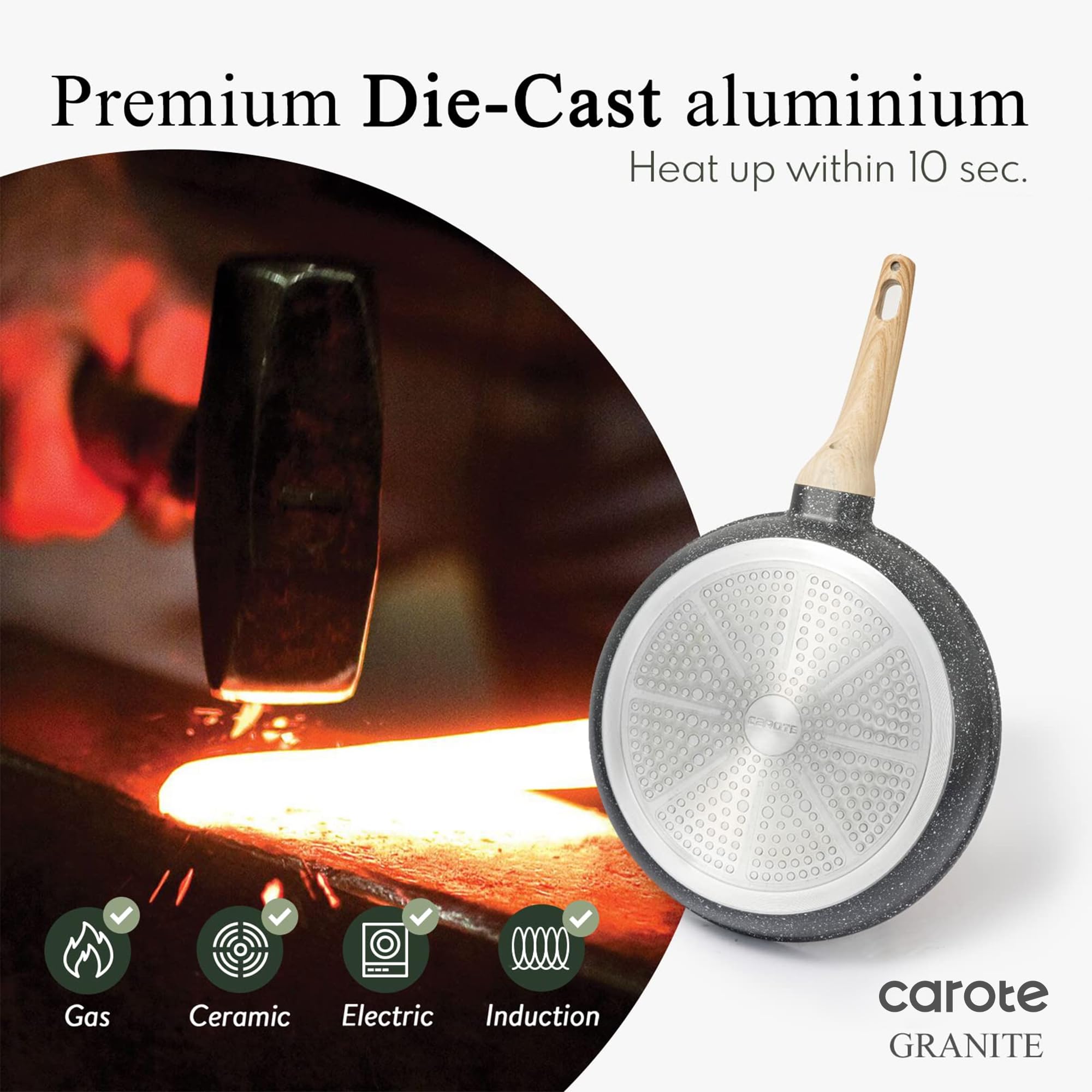 CAROTE easy-clean design saves time after cooking