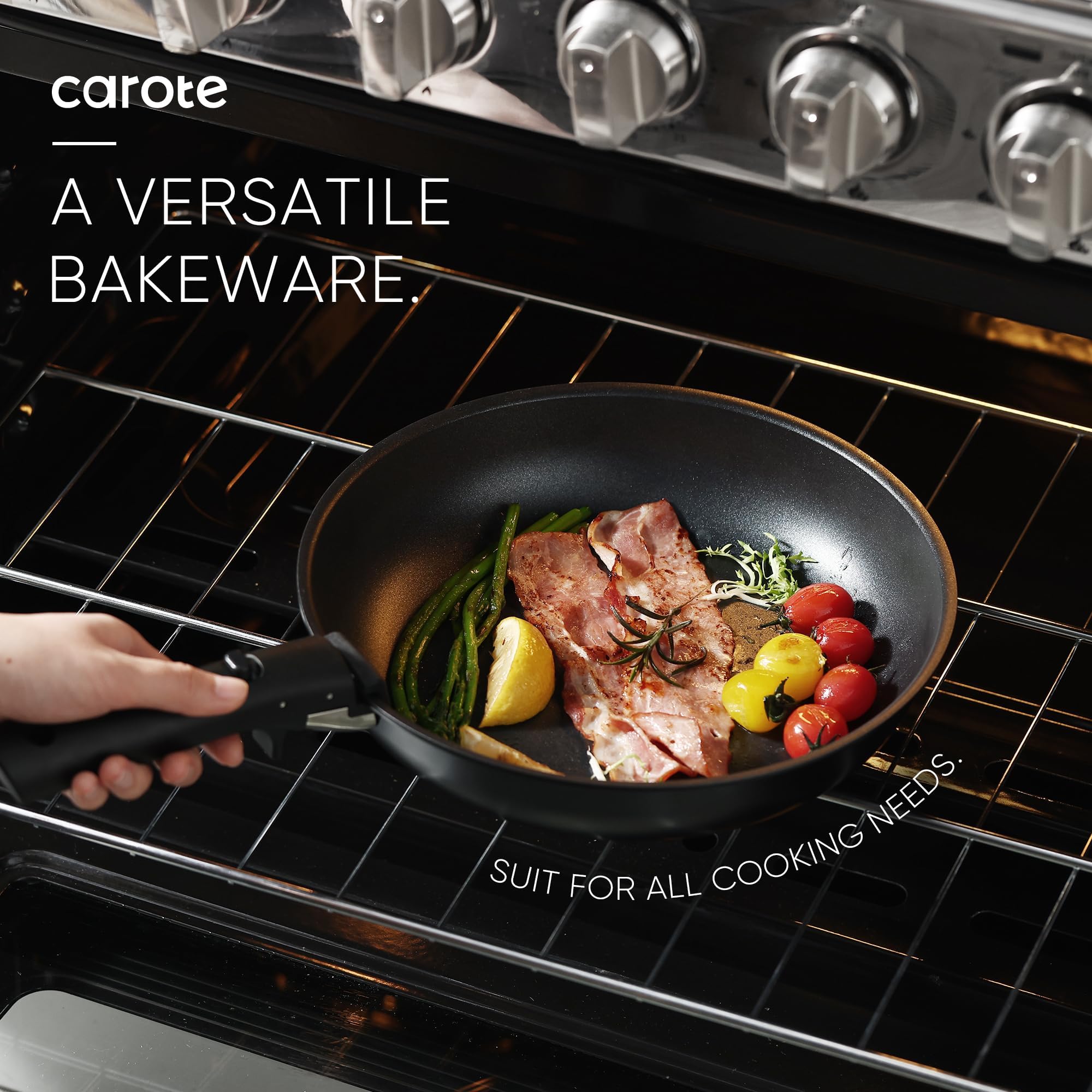 CAROTE easy-clean nonstick coating makes weeknight meals faster and cleaner