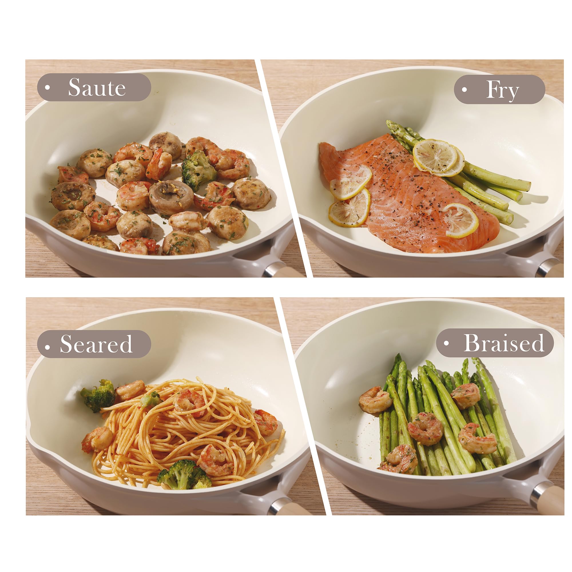 CAROTE nonstick pan easy-clean surface for quick wipe after meals.