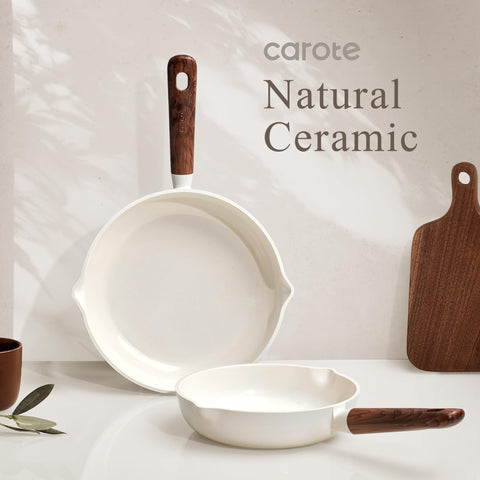 CAROTE easy-clean surface resists sticking for quick cleanup after cooking.