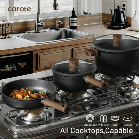 Even heat distribution prevents hotspots in CAROTE cookware for consistent simmering