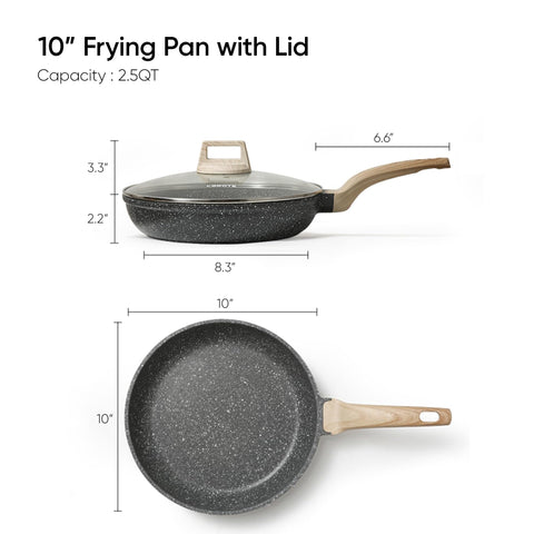 CAROTE pan with glass lid for visibility and reduced splatter