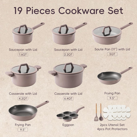 CAROTE granite nonstick coating for easy release and cleanup