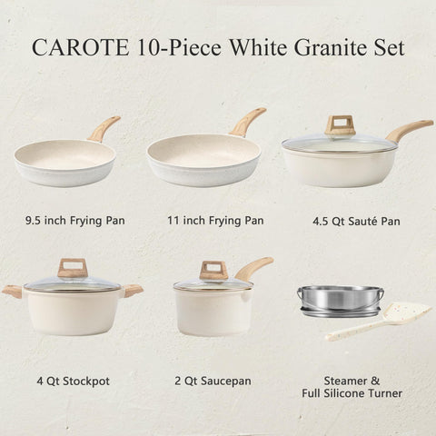 CAROTE granite nonstick surface closeup highlighting smooth release
