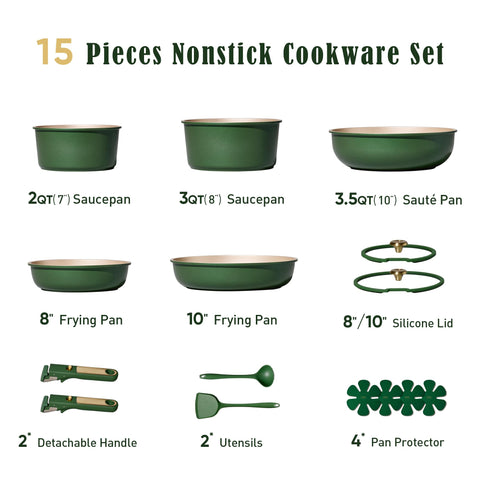 CAROTE detachable handles shown for space-saving kitchen storage.
