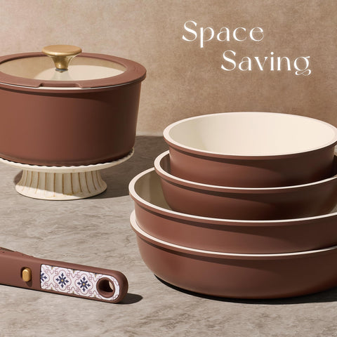 CAROTE induction-compatible cookware on stove highlights ready-for-use versatility