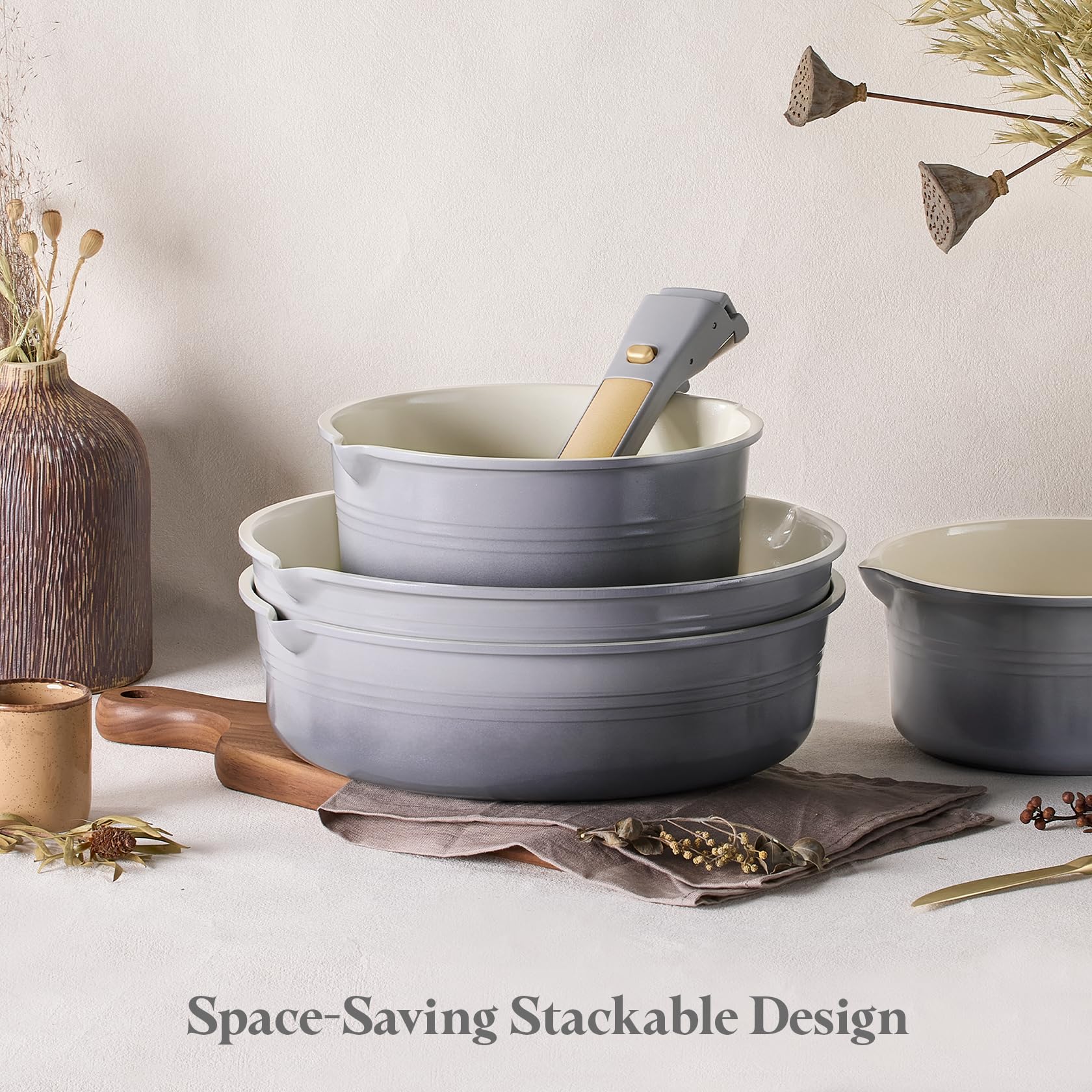 CAROTE induction-compatible cookware shown on induction stovetop