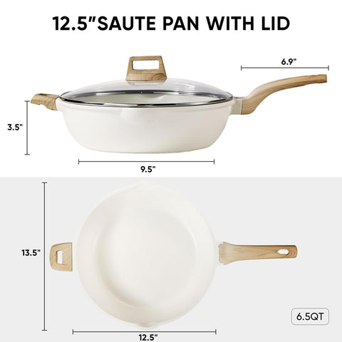 CAROTE jumbo 6.5 qt sauté pan with pour spout for family meals