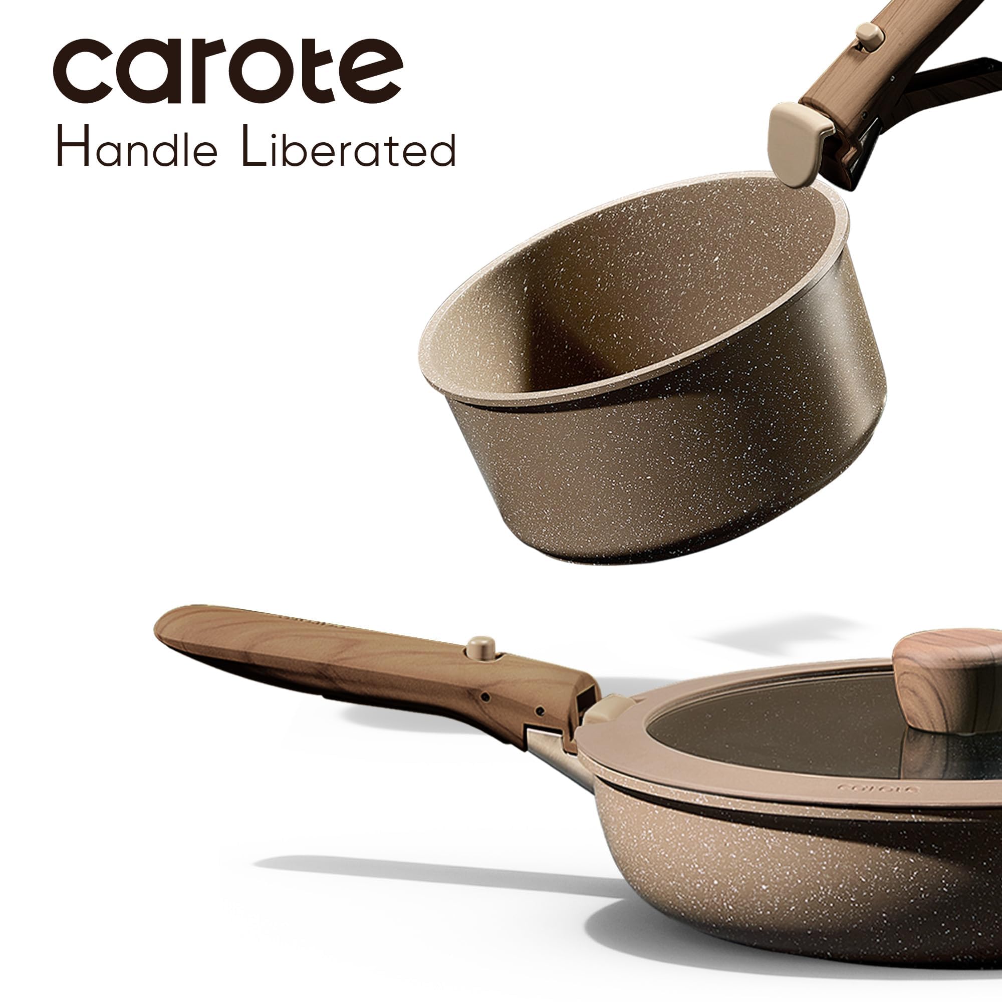 CAROTE lids, spatula, and spoon support organized storage and prep