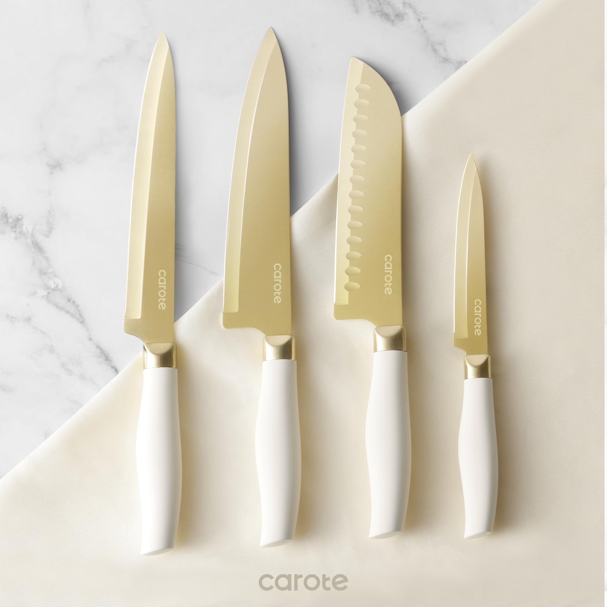 CAROTE gold titanium coating guards and storage for safe organization