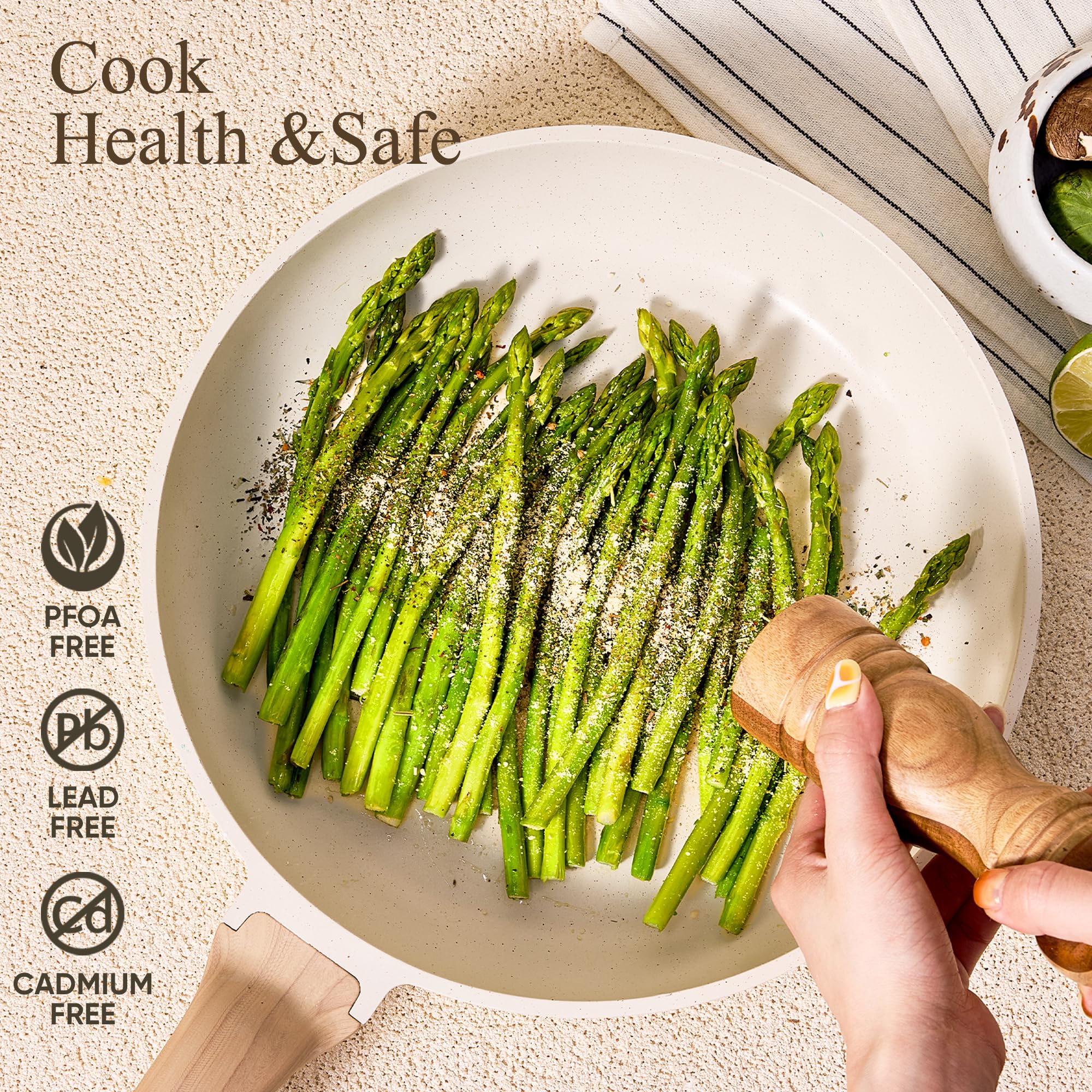 CAROTE lids with steam vent shown for precise cooking control