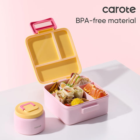 CAROTE Lunchbox showing three-compartment layout for balanced meals