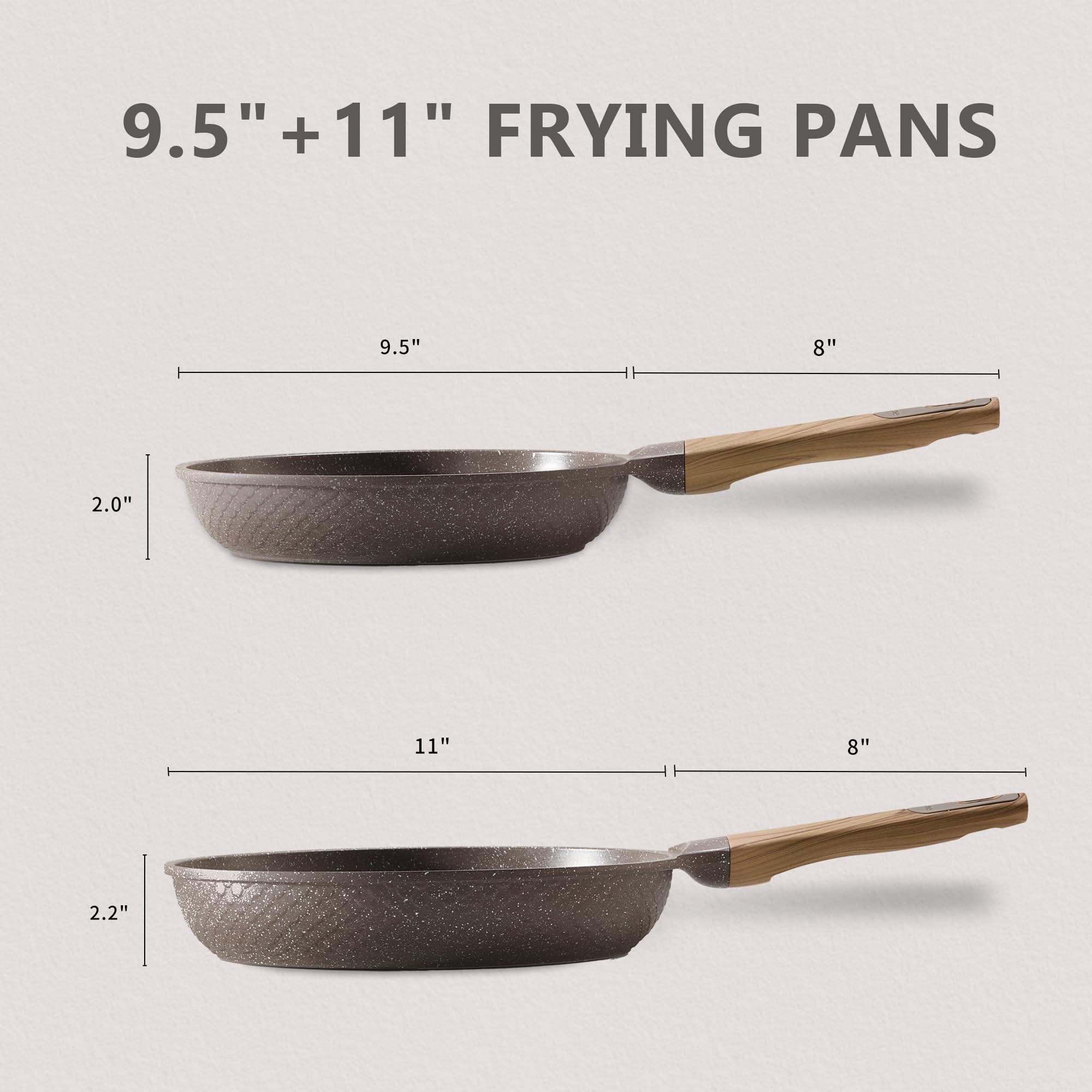 CAROTE 11-inch non-stick pan for versatile cooking and smooth food release.