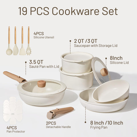 CAROTE nonstick coating enables easy cleanup and quick meal prep.
