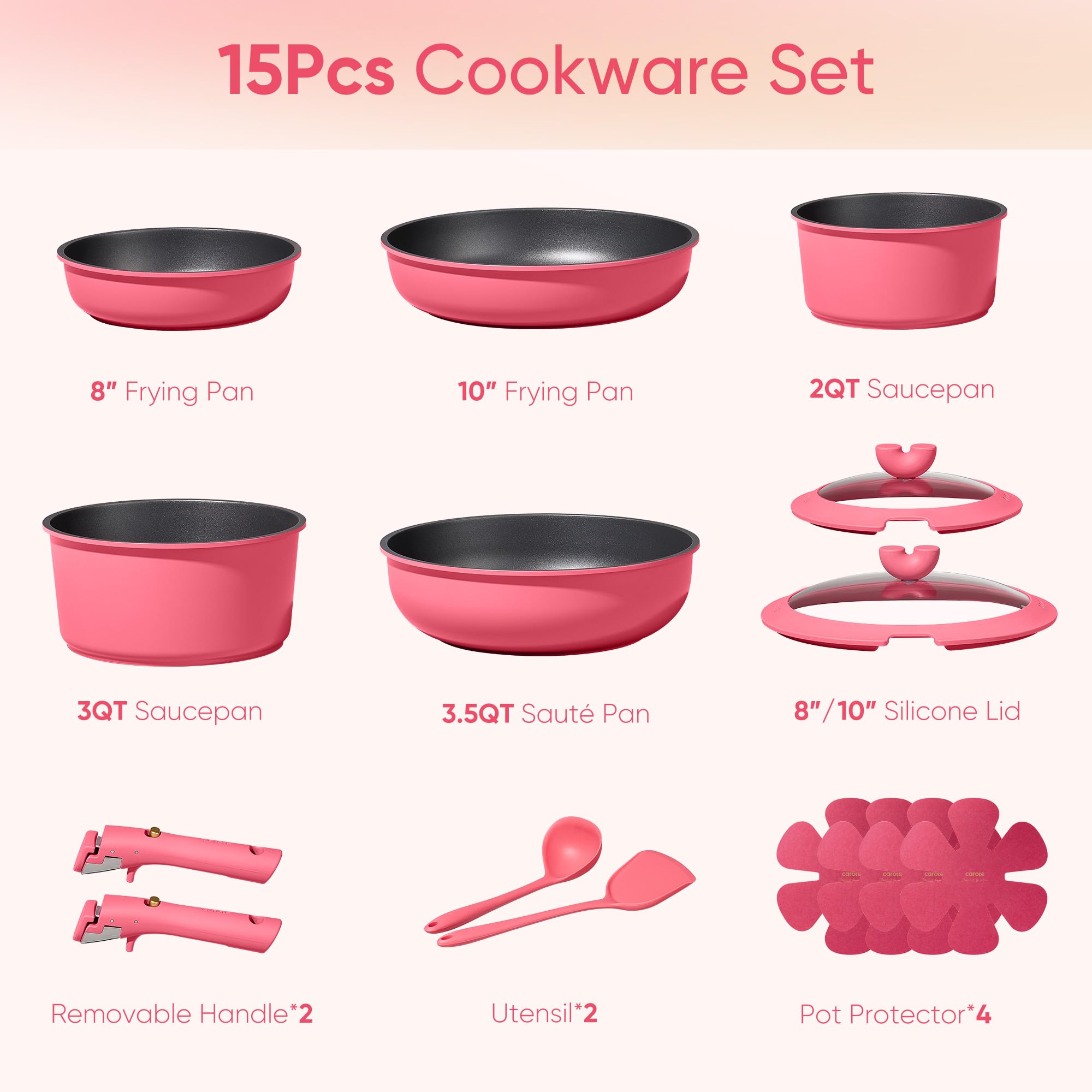 CAROTE nonstick coating enables easy food release and quick cleanup