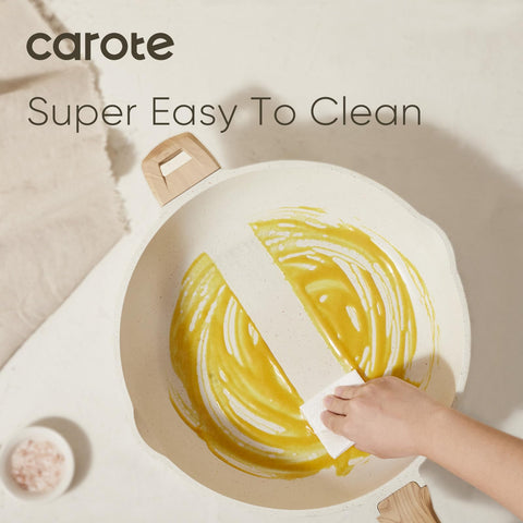 CAROTE nonstick granite surface supports healthier cooking with less oil