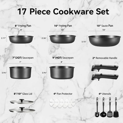 CAROTE nonstick induction cookware offers effortless cleanup and even heat