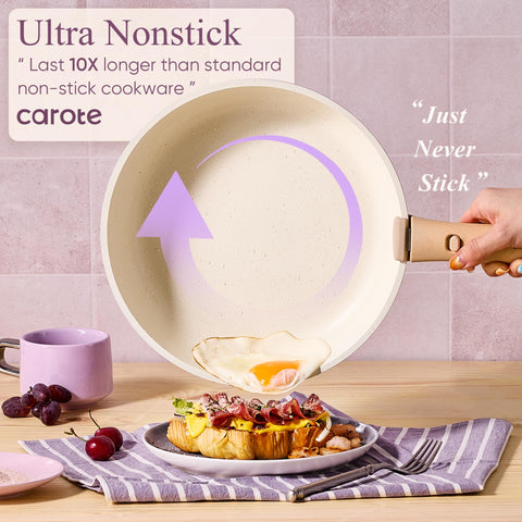 CAROTE nonstick coating enables quick cleanup after cooking.